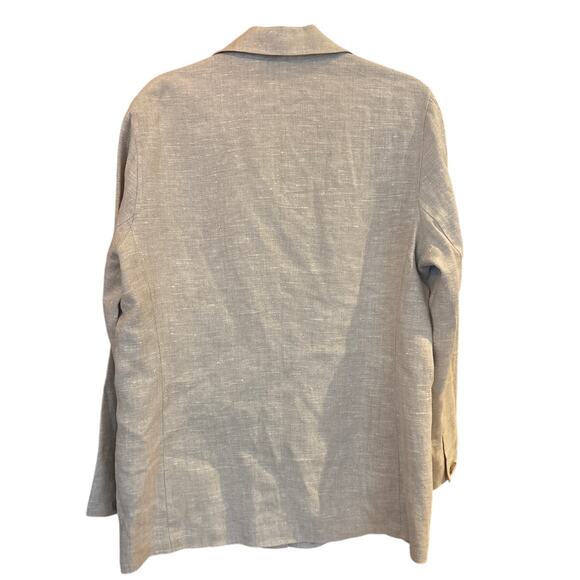 Harve Benard by Benard Holtzman light beige 3 button linen blazer jacket SIZE 14 - Picture 5 of 5